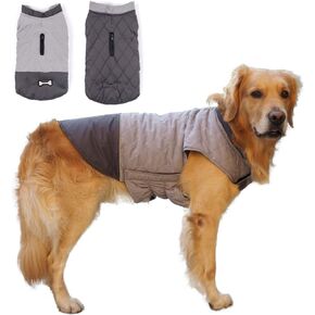 Winter Dog Coat Reversible Dog Jackets Bone Waterproof Reflective Cold Weather Pet Wearing for Small Medium Large Dogs (Pink, XXL)