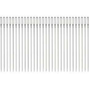 HARFINGTON 30pcs Beading Needles 1.6mm Dia Long Straight Sewing Needles Stainless Steel Embroidery Sewing Needles 3Inch