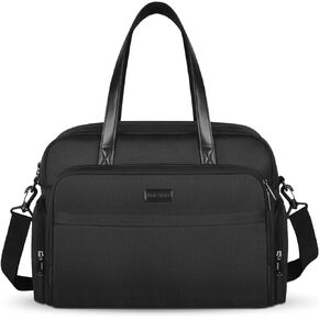 MOSISO Laptop Tote Bag Compatible with MacBook Pro 16 inch 2023-2019 M2 A2780 M1 A2485 A2141,15-15.6 inch Notebook,Trapezoid Travel Work Computer Bag with Front Horizontal Pocket&PU Handle&Belt, Black