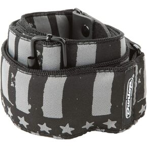 Jim Dunlop Jacquard Stars and Stripes Guitar Strap (D6713), Black, Gray