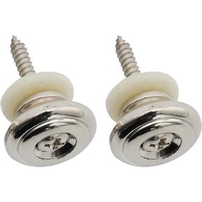 Musiclily Pro 17mm Large Round Zinc Alloy Strap Buttons End Pins for Electric Acoustic Classical Guitar Ukulele, Black (Set of 2)