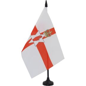 AZ FLAG Northern Ireland Table Flag 5'' x 8'' - Irish Desk Flag 21 x 14 cm - Black Plastic Stick and Base