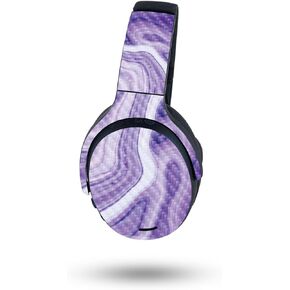 MightySkins Carbon Fiber Skin Compatible with Skullcandy Crusher ANC 2 - Lavendar Acrylic | Protective, Durable Textured Carbon Fiber Finish | Easy to Apply