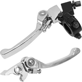 Folding Clutch Brake Lever for All 7/8" 22mm Motorcycle Handle Bars, Replacement for Apollo RFZ RFZ 125cc TaoTao SSR 110cc Aluinium Folding Clutch Brake Lever (Silver)