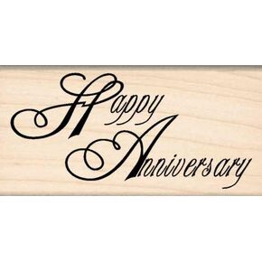 Stamps by Impression Happy Anniversary Rubber Stamp - 1.375" x 2.75"
