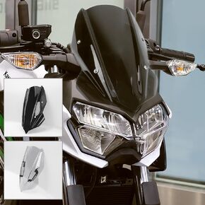 Motorcycle Sports Windshield WindScreen Visor Viser Fits for Ka-wa-sa-ki Z250 Z400 Acessories 2019 2020 2021 2022 2023 Double Bubble (Light Smoke)