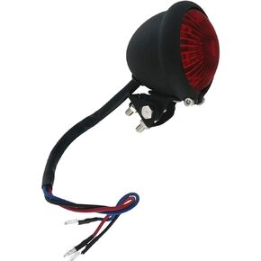 FATECIM Motorcycle Tail Rear Bates Style LED TaillIght Brake Light Stop Lamp For Harley Chopper Bobber Cafe Racer BIKE Black/Red