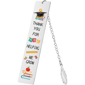 Funny Stainless Steel Bookmark with Chain,Book Marks for Teachers Book Lovers Friends Students Graduation Teacher Appreciation Bookmarks Thank You Gifts