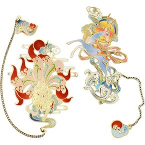 2 Pcs Animal Bookmarks Fantasy Inspired Metal Bookmarks,Ideal Charm Bookmark for Women,Men and Anime Lovers (Deer and Fox) in Kuwait