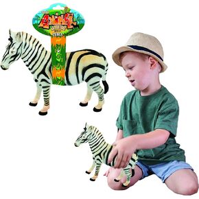 Zebra Toy Animal Adventure Replica Figure by Deluxebase. These Large Sized Zebra Animal Figures are The Ideal Safari Animal Toys for Kids.