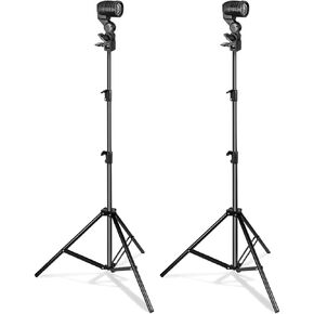 LimoStudio قطعتان من حامل إضاءة استوديو التصوير الفوتوغرافي AC، حامل مصباح واحد وحوامل إضاءة قابلة للتعديل، حوامل ثلاثية خفيفة الوزن تصمد AGG2946 in Kuwait