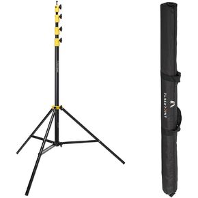 Flashpoint Color Coded Pro Air Cushioned Heavy Duty Light Stand for Photography, This Portable Photography Light Stand Tripod is Lightweight and Durable (V2) (Black, 7.2')