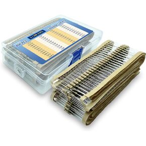 12 Values 1/2W Resistors Kit from 0.1 Ohm to 22 Ohm 1/2 Watt 1% Carbon Film Resistors Assortment 600PCS