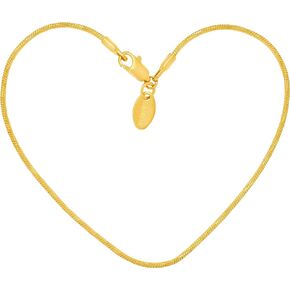 LIFETIME JEWELRY Womens Gold Anklet 1.5mm Snake Chain Ankle Bracelet 24k Real Gold Plated