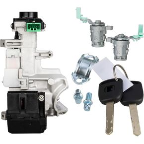 Ignition Switch Assembly & Left/Right Door Compatible with Honda Civic Accord CRV w/ 2 Keys Replace OE# 35100-SDA-A71, 06350-SAA-G30 (No Anti-Theft Module)