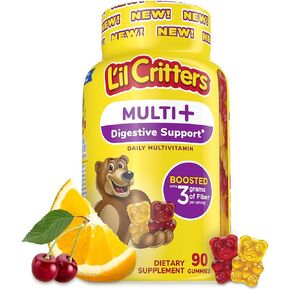 L'il Critters Multi Plus Digestion Gummy Daily Multi Vitamin for Kids, Digestive Support Support, 90 Gummies