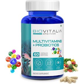 Multivitamins + Probiotics Dietary Supplement for Men & Women | Immunity Booster Helps Improve Digestion and Absorption of Nutrients - 60 Veg Cap