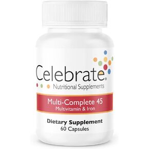 Celebrate Vitamins Multi-Complete, 45mg Iron – Daily Bariatric Multivitamin for Sleeve Gastrectomy and Gastric Bypass Surgery Patients – Essential Vitamins & Minerals (60 Capsules)