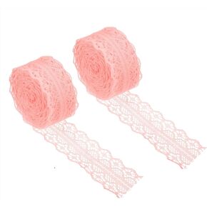 PATIKIL 1.2 Inch Wide 11 Yards Lace Trim Ribbon, 2 Pack Sewing Lace Roll Gift Package Floral Wrapping for Party Home Decoration Dress Craft, Black