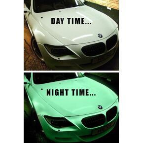 Glow in The Dark Car Wrap Vinyl 5ft x 1ft Roll with Bubble and Air Free Channel Tech DIY