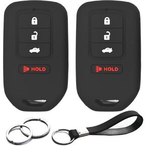 2pcs Compatible with Honda Accord Civic CR-V HR-V Pilot CR-Z Fit Ridgeline Crosstour Odyssey Insight Carbon Fiber Looks Key Fob Cover Case Key Chain Protector Keyless Remote Holder