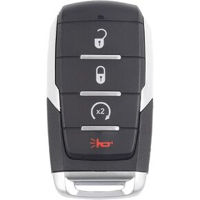 Dasbecan Key Fob Shell Compatible with 2019 2020 2021 2022 Ram 1500 Keyless Entry Remote Control Smart Key Fob Cover 4 Buttons OHT-4882056 68442907 68291689