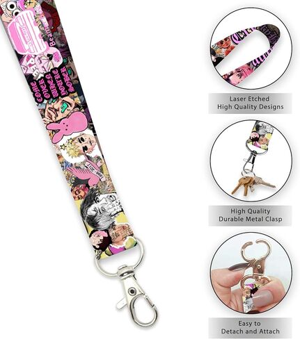 Lil Peep Premium Lanyard Keychain White in Saudi Arabia