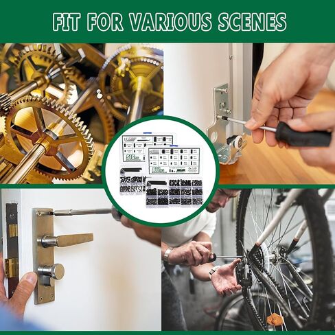 1327 قطعة 26 مقاسًا متريًا ومجموعة SAE مجموعة متنوعة من البراغي، مجموعة براغي ألين للمحرك السداسي الداخلي، 12.9 براغي سوداء من سبائك الصلب بنقطة كوب، M3 إلى M8، 1/8-40 إلى 5/16-18 in Kuwait