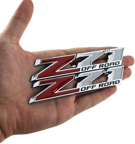 5 "2 قطعة Z71 على الطرق الوعرة شعار خلفي بحقيبة السيارة باب الحاجز الرياضة شارة تناسب تشيفي (كروم أسود) in Kuwait