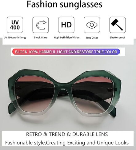 Trendy Sunglasses for Women Men Retro Polygon Designer Inspired Sun Glasses Hexagonal Shades in Saudi Arabia