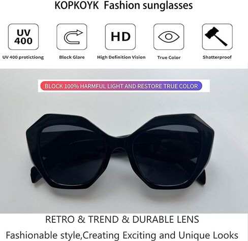 Trendy Sunglasses for Women Men Retro Polygon Designer Inspired Sun Glasses Hexagonal Shades in Saudi Arabia
