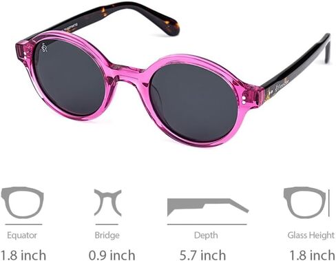 Acetate Round Sunglasses UV Production Men and Women Sunglasses Spring Summer Sunglasses - Pinole in Saudi Arabia