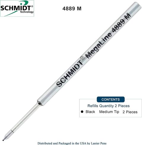 2 Pack - Schmidt MegaLine 4889 Pressurized Refill - Black Ink in Saudi Arabia