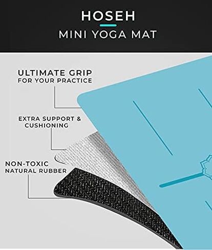 Premium PU Mini Yoga Mat | Non-Slippery Natural Rubber Mat | Anti-Skid Support Yoga Pad | Portable Small Yoga Mat | Fitness Mat for Pilates/Inversion/Handstand/Meditation (Grey Plain) in Saudi Arabia