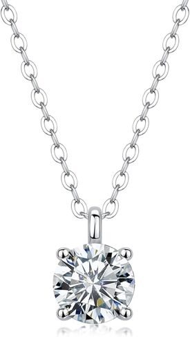 Moissanite Pendant Necklace 18K White Gold Plated 925 Sterling Silver Necklace for Women in Kuwait