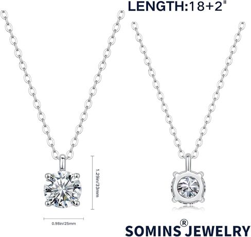 Moissanite Pendant Necklace 18K White Gold Plated 925 Sterling Silver Necklace for Women in Kuwait