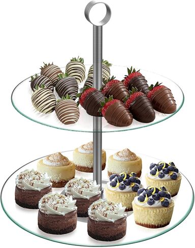 حامل كب كيك من 3 طبقات - حامل عرض مربع لأعياد الميلاد أو حفلات الشاي أو الزفاف أو حفلات استقبال الأطفال - مجموعة عرض طاولة الحلوى من Chef Buddy (أبيض) in Kuwait