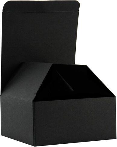 RUSPEPA Recycled Cardboard Gift Boxes - 4"X 4"X 2" - Small Gift Box with Lids For Bracelets, Jewelry And Small Gifts - 30 Pack - Black in Saudi Arabia