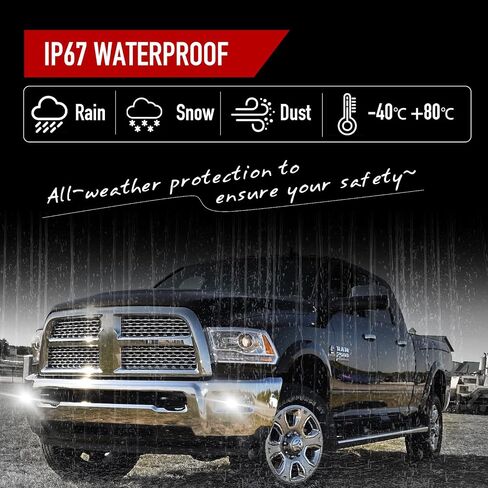 مصابيح الضباب LED&DRL متوافقة مع 2009-2012 دودج رام 1500/2010-2018 دودج رام 2500 3500 زوج واحد من مصباح الضباب الأمامي مع أضواء الجري النهارية (أبيض) وأضواء إشارة الانعطاف (العنبر) in Kuwait