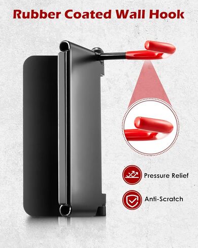 خطافات دراجة زاكرو لجدار المرآب، شماعة دراجة دوارة، رف تخزين داخلي للدراجات، تصميم متأرجح 180 درجة، شماعات دراجة قوية تصل إلى 66 رطل، حامل دراجة عمودي موفر للمساحة لدراجة الأطفال على الطرق الجبلية in Kuwait