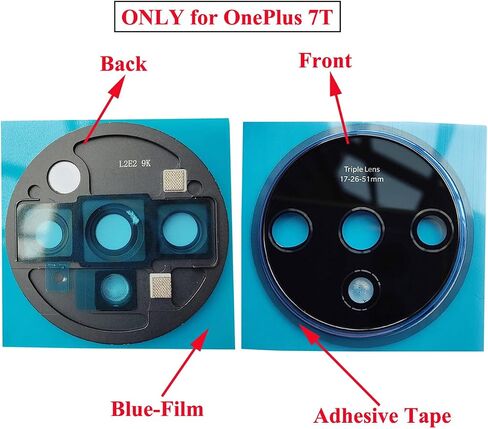 Ubrokeifixit for OnePlus 7T Rear Back Camera Glass Lens Cover Replacement with Frame Holder for OnePlus 7T HD1901 HD1903 6.55" 2019 (1 Piece-SilverGray-7T) in Saudi Arabia