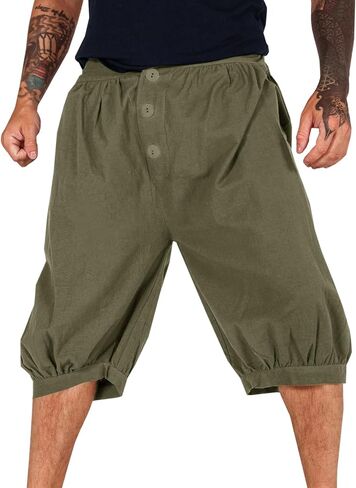 Runcati Mens Renaissance Colonial Shorts Pirate Medieval Viking Navigator Costume Halloween Gothic Cosplay Pants in Saudi Arabia