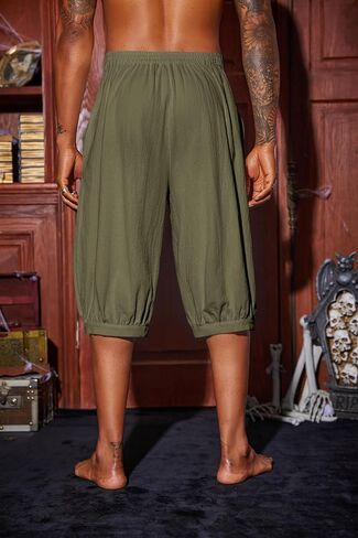 Runcati Mens Renaissance Colonial Shorts Pirate Medieval Viking Navigator Costume Halloween Gothic Cosplay Pants in Saudi Arabia