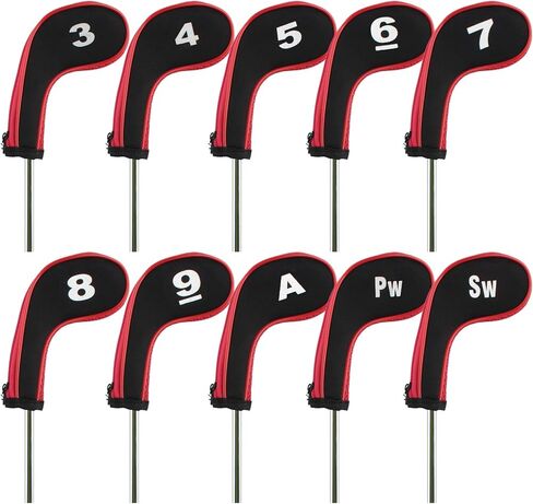 Andux Golf Iron Club Head Covers with Zipper 10pcs/Set for Left Handed Players in Kuwait