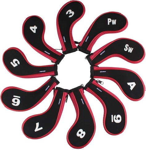 Andux Golf Iron Club Head Covers with Zipper 10pcs/Set for Left Handed Players in Kuwait