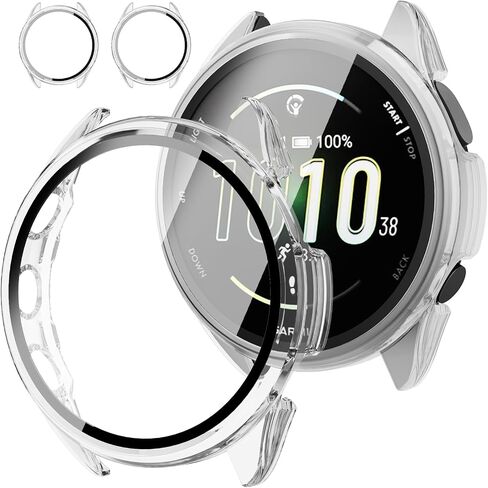 حافظة حماية للشاشة لـ Garmin Forerunner 165، Rc-Z Slim Guard Bumper تغطية كاملة، غطاء واقٍ صلب من البولي كربونات HD، غطاء رفيع للغاية لساعة Forerunner 165 الذكية، شفاف in Kuwait