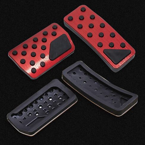 2 PCS Anti-Slip Aluminum Brake Gas Pedal Pads, Auto No Drilling Accelerator Pedal Covers, Compatible with Jeep Grand Cherokee Dodge Durango 2011-2023 (Red) in Saudi Arabia
