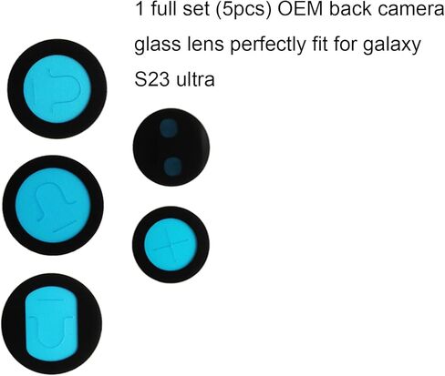 5PCS Original Back Rear Camera Glass Lens Replacement for Samsung S23 Ultra with Preinstalled Adhesive and Phone Repair Toolkit Set and Installation Manual in Kuwait