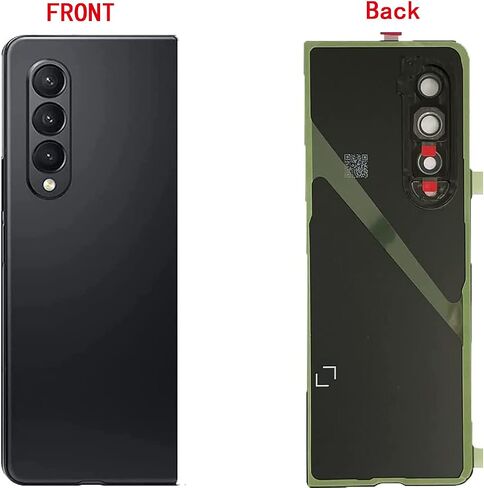 N&J Z Fold 3 Back Glass Cover Replacement for Samsung Galaxy Z Fold 3 5G Back Glass Housing Cover Photo Frame with Back Cover W/Pre-Installed Tape + Tools (Phantom Black) in Saudi Arabia