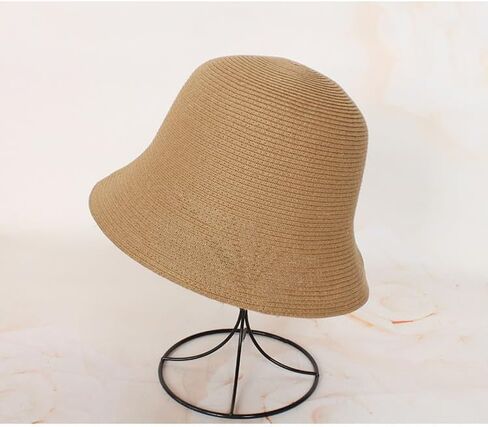 Women Crochet-Straw Beach-Sun-Hat Short-Brim Sun-Protection Bucket-Hat Foldable,Portable,Trendy for Summer Travel in Saudi Arabia